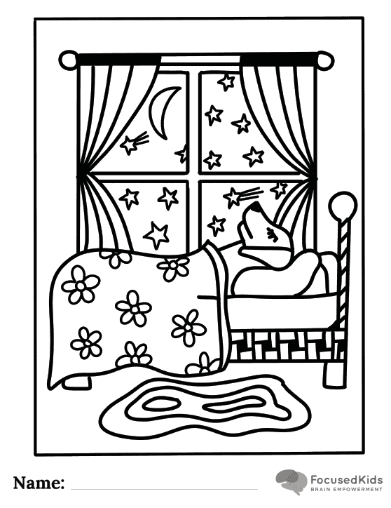 FocusedKids Coloring Page Download: Dog Sleeping